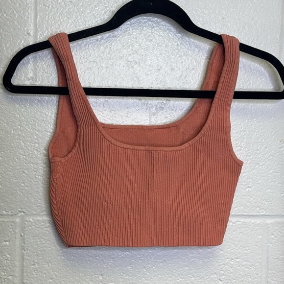 Aritzia Babaton Pink Sculpt Knit Square Neck Crop Tank Top - Picture 5 of 6